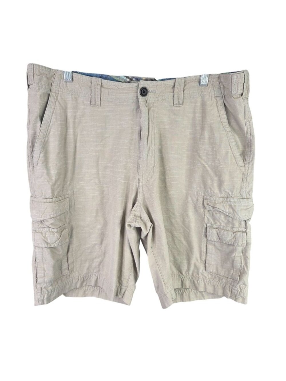 Mens Bob Timberlake Beige Cargo Shorts 100% Cotton 11" Inseam Size 38